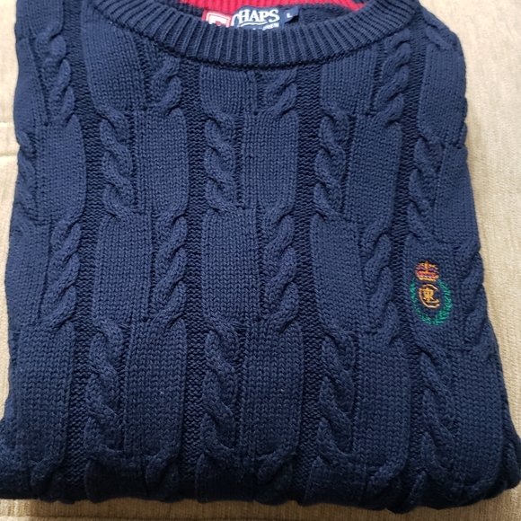 Chaps Ralph Lauren Sweater Navy Blue Sz-L - Picture 10 of 10